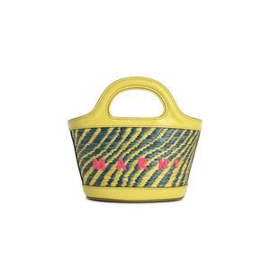 Marni Micro 'Tropicalia' Bag In Green Leather And Raffia-Effect Fabric Women